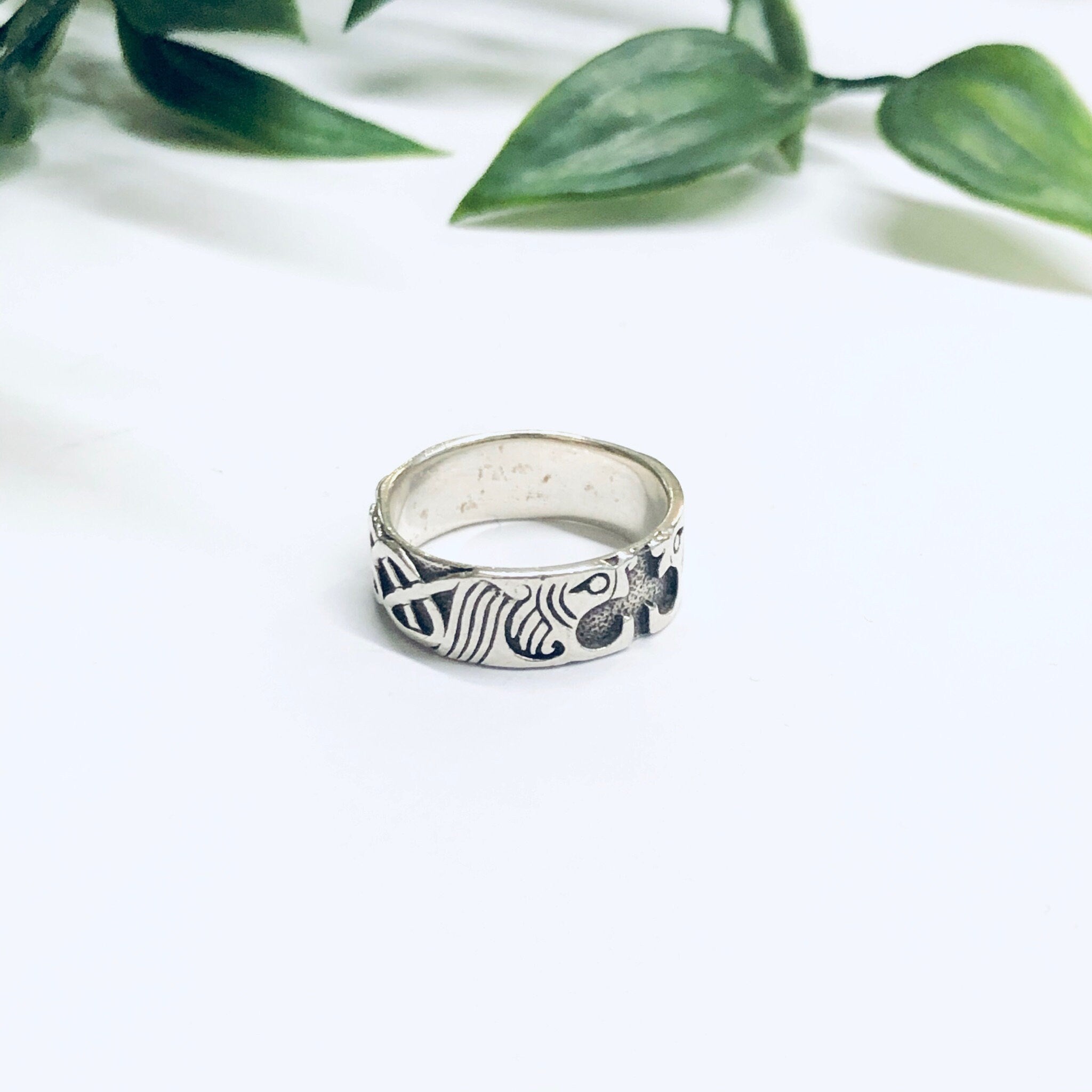 Thing Band Ring, Silver Vintage Ring, Animal Ring, Celtic Knot Ring, Simple Jewelry, Valentines Day Gift
