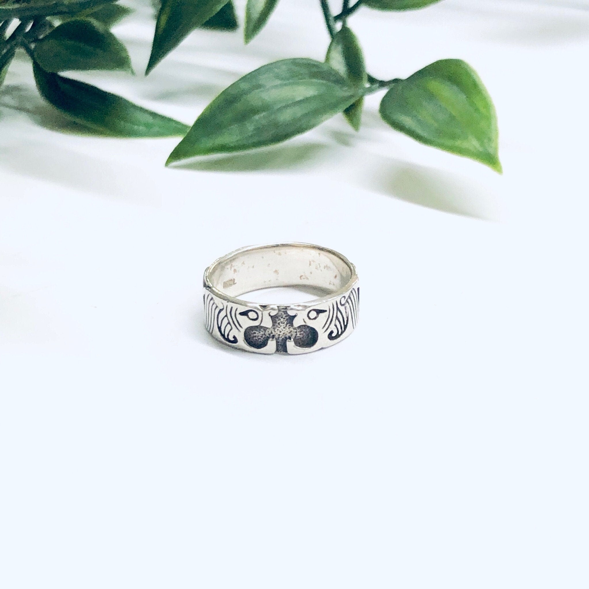 Thing Band Ring, Silver Vintage Ring, Animal Ring, Celtic Knot Ring, Simple Jewelry, Valentines Day Gift