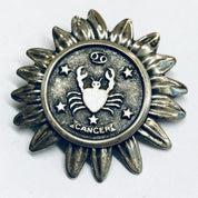 Beau Sterling Zodiac Sign Pin, Beau Sterling Brooch, Zodiac Sign Brooch, Cancer Sign Pin, Astrology Brooch, Crab Pin