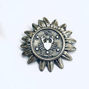 Beau Sterling Zodiac Sign Pin, Beau Sterling Brooch, Zodiac Sign Brooch, Cancer Sign Pin, Astrology Brooch, Crab Pin