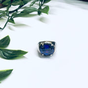 Vintage Ring with Purple Stone, Vintage Silver Ring, Purple and Silver Ring, Purple Jewelry, Statement Ring