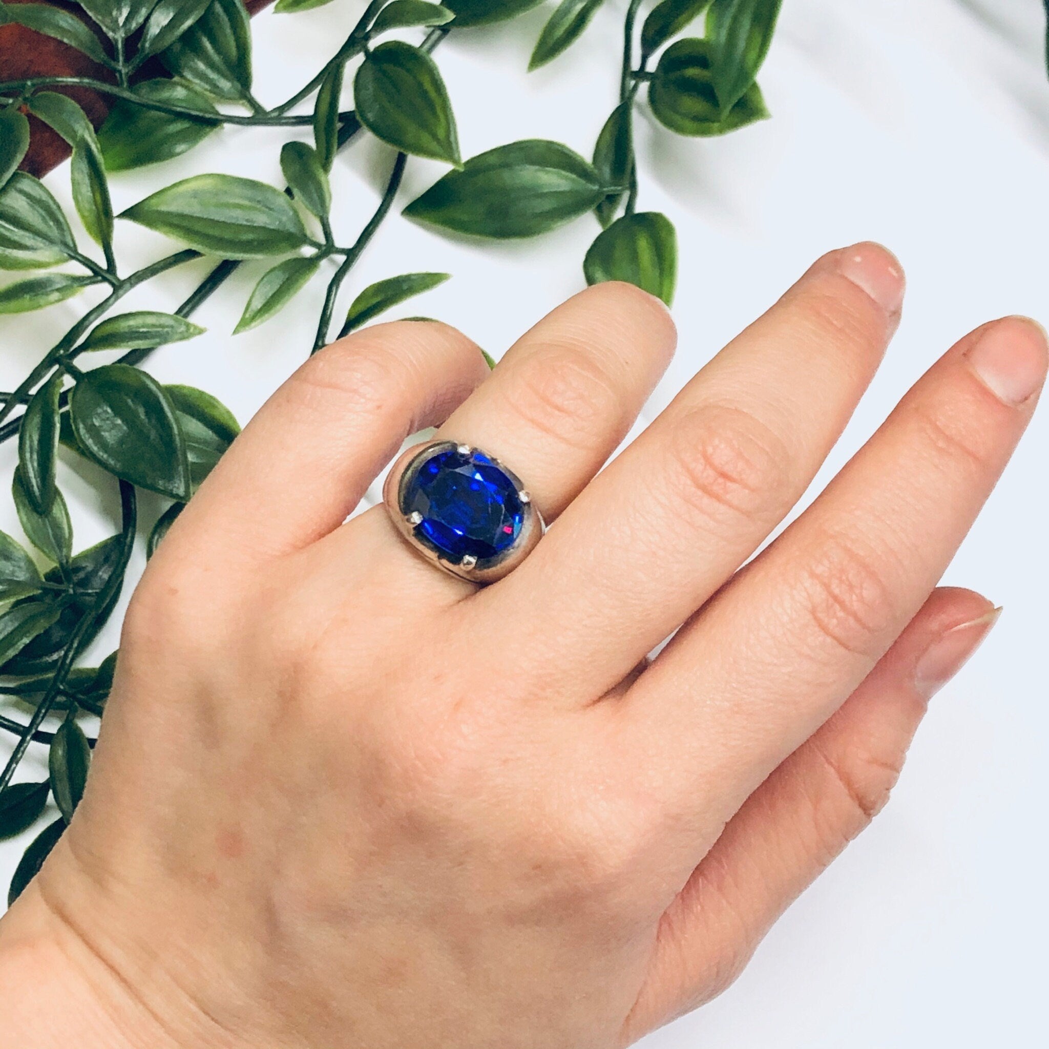 Vintage Ring with Purple Stone, Vintage Silver Ring, Purple and Silver Ring, Purple Jewelry, Statement Ring
