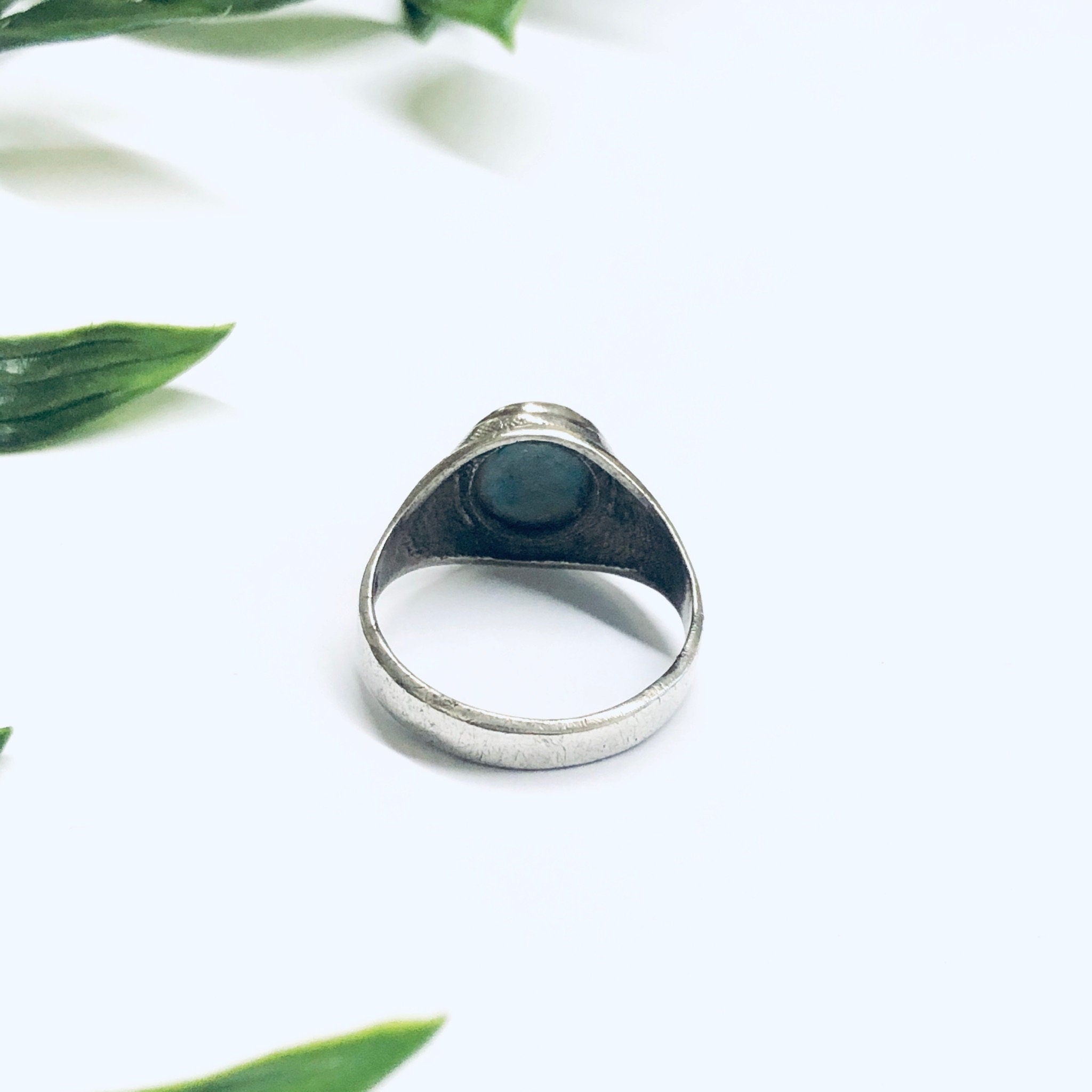 Vintage Silver Ring with Turquoise Stone, Silver and Turquoise Ring, Turquoise Jewelry, Large Ring, Light Blue Ring