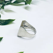 Vintage Silver Ring with Saturn, Turquoise Inlay Ring, Planet Jewelry, Space Jewelry, Blue and Silver Ring, Solar System Ring, Star Ring