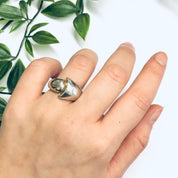 Vintage Silver Ring with Abstract Design, Unique Design Ring, Abstract Jewelry, Vintage Jewelry