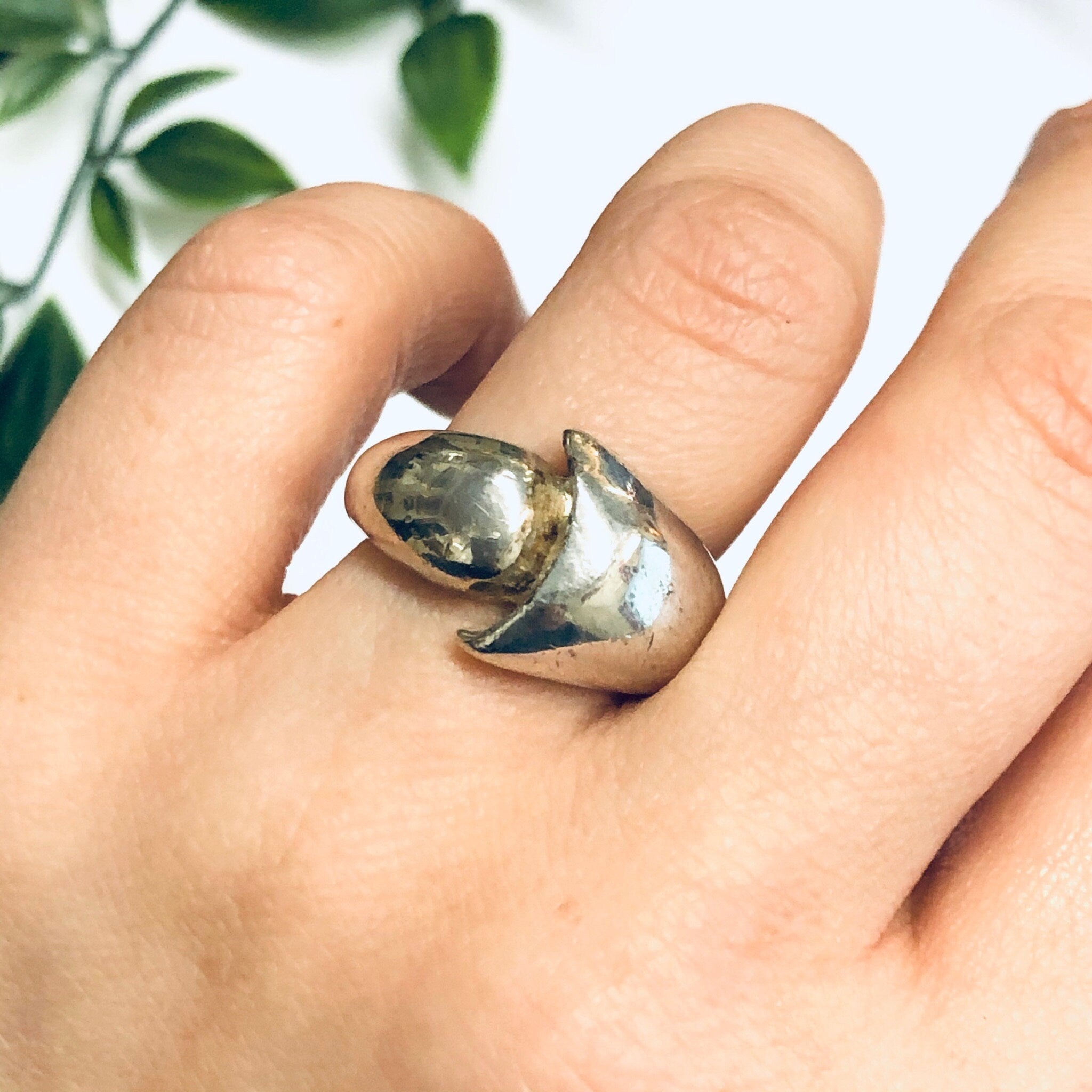 Vintage Silver Ring with Abstract Design, Unique Design Ring, Abstract Jewelry, Vintage Jewelry