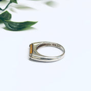 Vintage Tigers Eye Ring, Vintage Silver Ring, Thin Band Ring, Minimalist Jewelry, Brown Gemstone Ring, Tigers Eye Jewelry