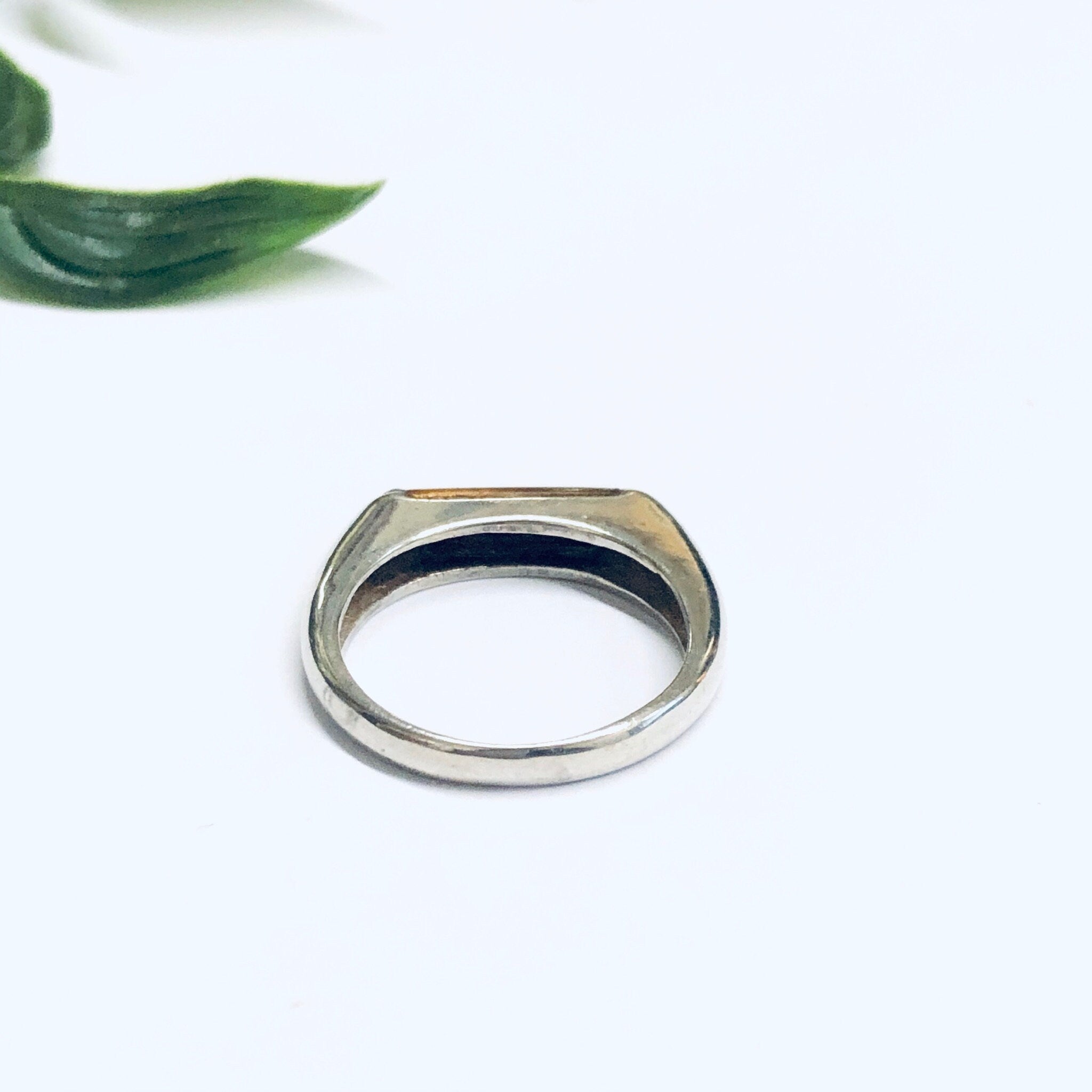Vintage Tigers Eye Ring, Vintage Silver Ring, Thin Band Ring, Minimalist Jewelry, Brown Gemstone Ring, Tigers Eye Jewelry