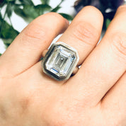 Large Silver Cocktail Ring, Statement Ring, Vintage Silver Ring, Unique Jewelry, Promise Ring