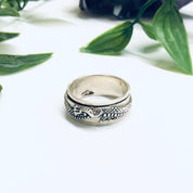 Vintage Silver Spinner Ring, Dragon Spinner Ring, Dragon Jewelry, Meditation Ring, Thin Band Ring