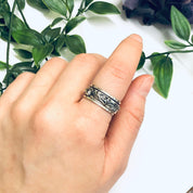 Vintage Silver Spinner Ring, Dragon Spinner Ring, Dragon Jewelry, Meditation Ring, Thin Band Ring