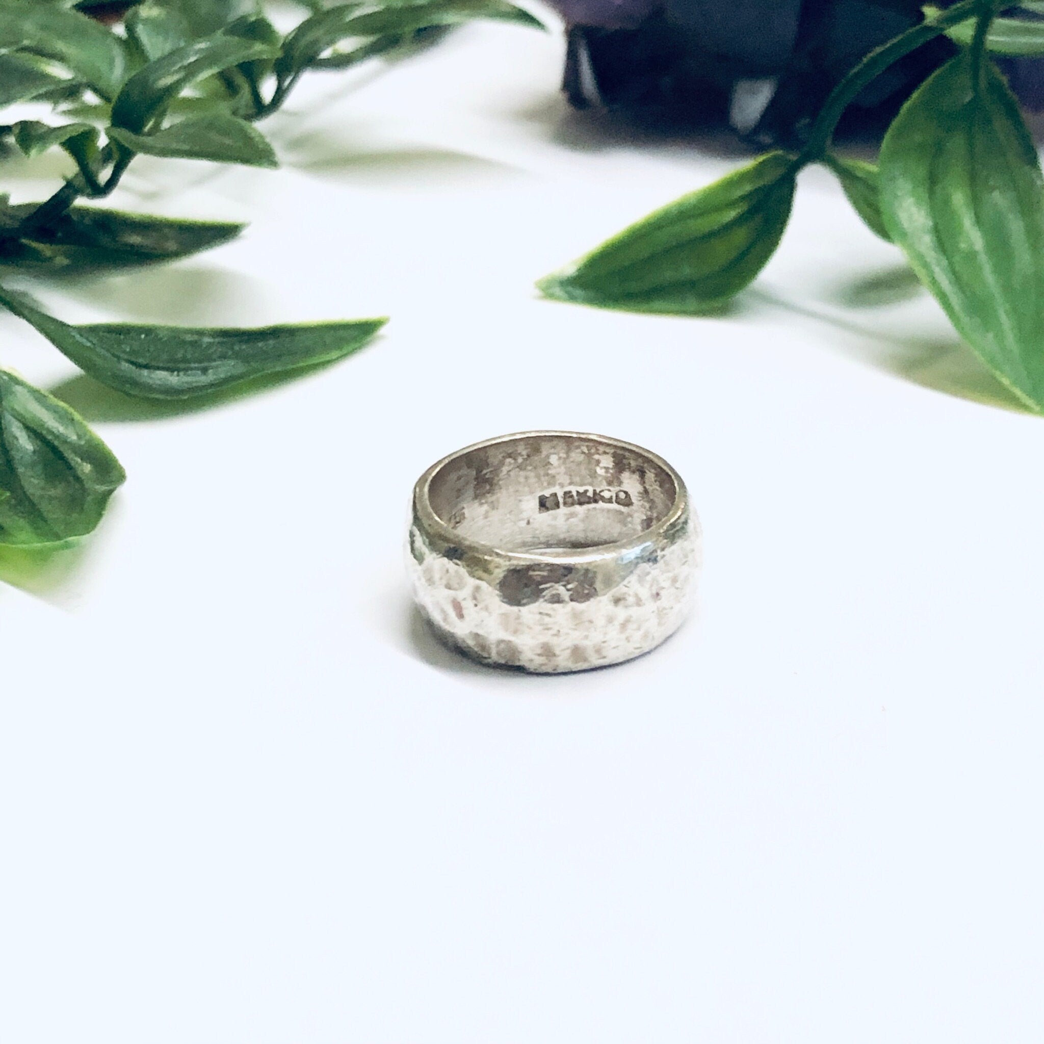 Thick Band Hammered Ring, Hammered Silver Ring, Vintage Silver Ring, Hammered Silver Jewelry, Statement Jewelry