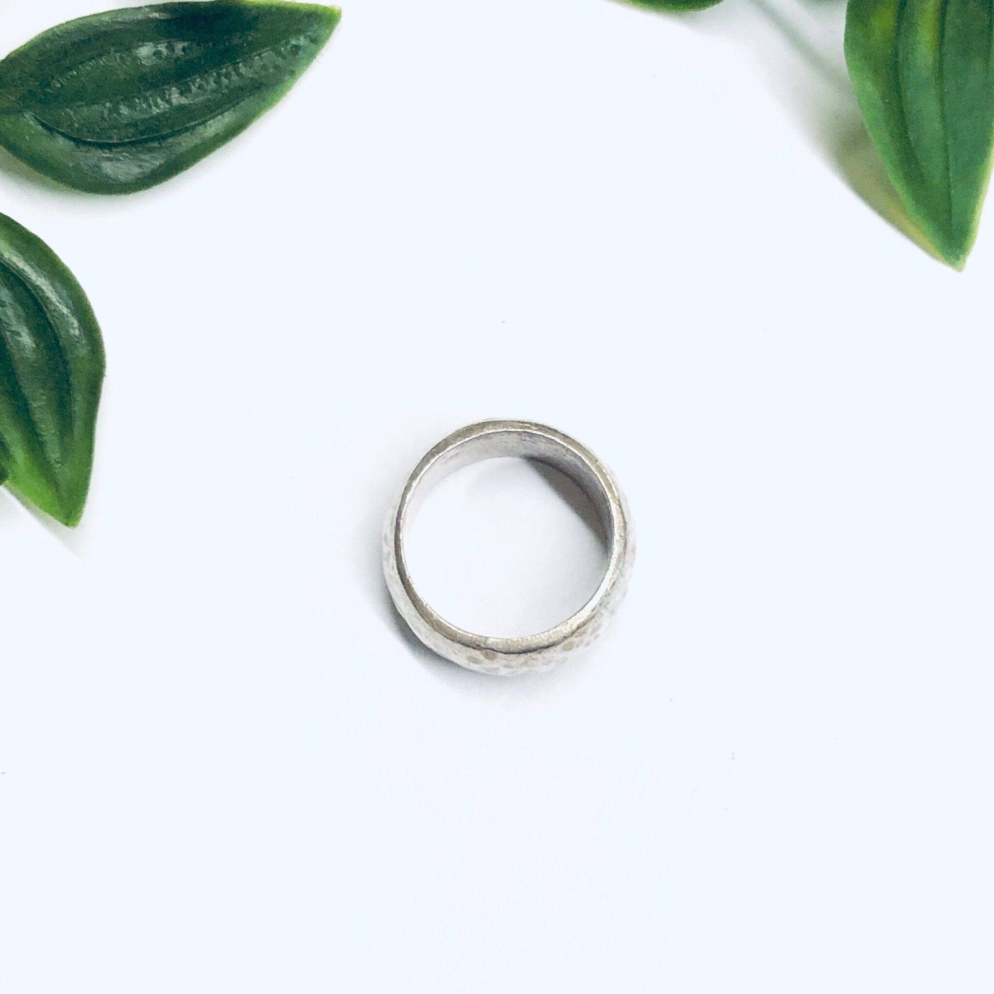 Thick Band Hammered Ring, Hammered Silver Ring, Vintage Silver Ring, Hammered Silver Jewelry, Statement Jewelry