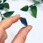 Vintage Gold Toned Ring with Purple Stone, Gold Filled Ring, Unique Jewelry, Statement Ring, Blue Stone Ring
