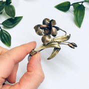 Vintage Flower Brooch, Gold Filled Pin, Silver Brooch, Gold and Silver Pin, Floral Jewelry