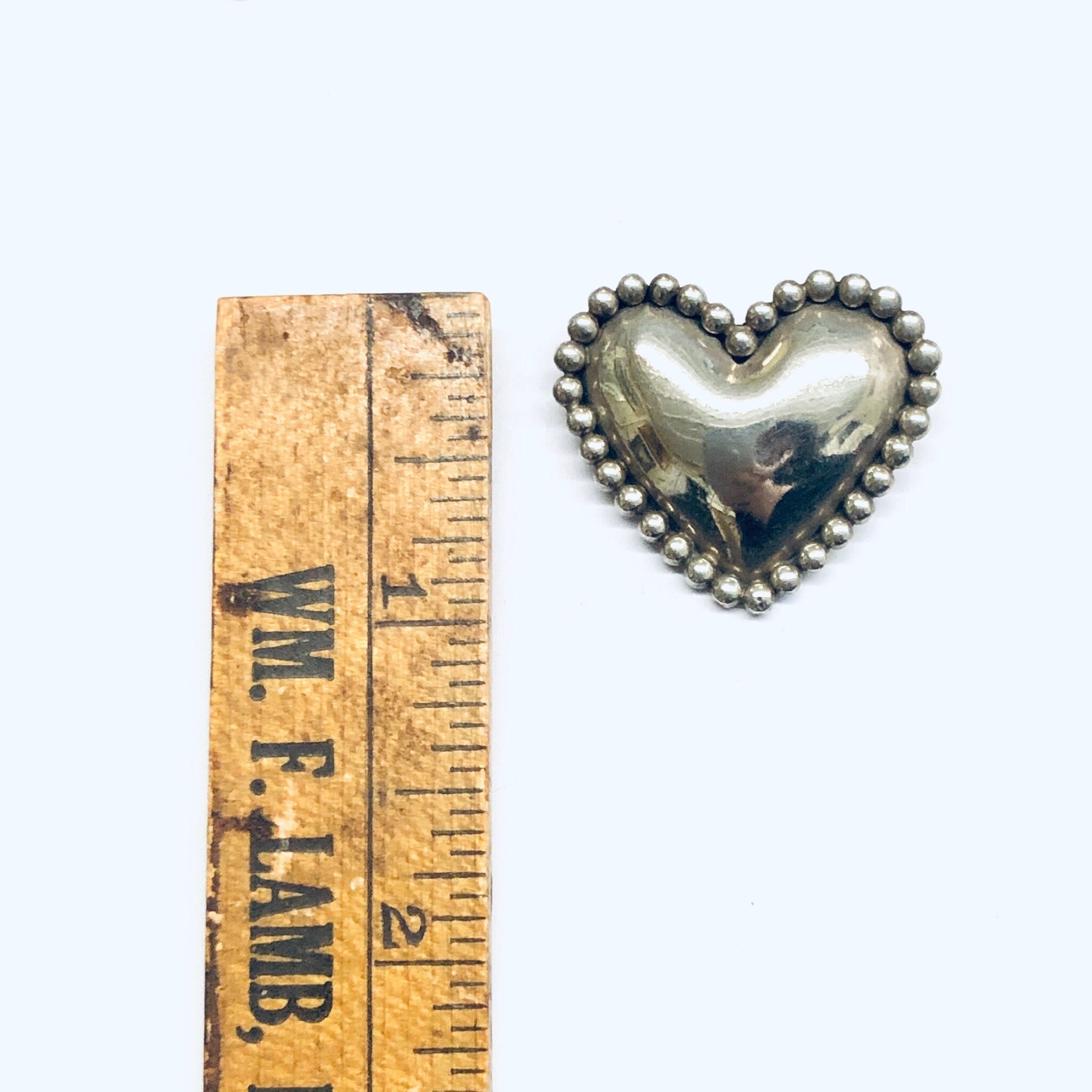 Signed Sue B Heart Pin, Silver Heart Brooch, Vintage Heart Pin, Heart Jewelry, Small Heart Brooch
