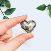 Signed Sue B Heart Pin, Silver Heart Brooch, Vintage Heart Pin, Heart Jewelry, Small Heart Brooch
