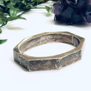 Chunky Vintage Bangle Bracelet, Unique Silver Bracelet, Silver Bangle Bracelet, Geometric Silver Jewlery