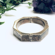Chunky Vintage Bangle Bracelet, Unique Silver Bracelet, Silver Bangle Bracelet, Geometric Silver Jewlery