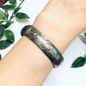 Vintage Etched Silver Bangle, Etched Bracelet, Vintage Bracelet, Vintage Bangle, Swirl Etching Bracelet