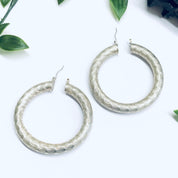 Vintage Silver Hoop Earrings, Textured Silver Hoops, Thick Hoop Earrings, Earrings for Pierced Ears