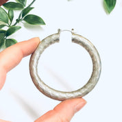 Vintage Silver Hoop Earrings, Textured Silver Hoops, Thick Hoop Earrings, Earrings for Pierced Ears