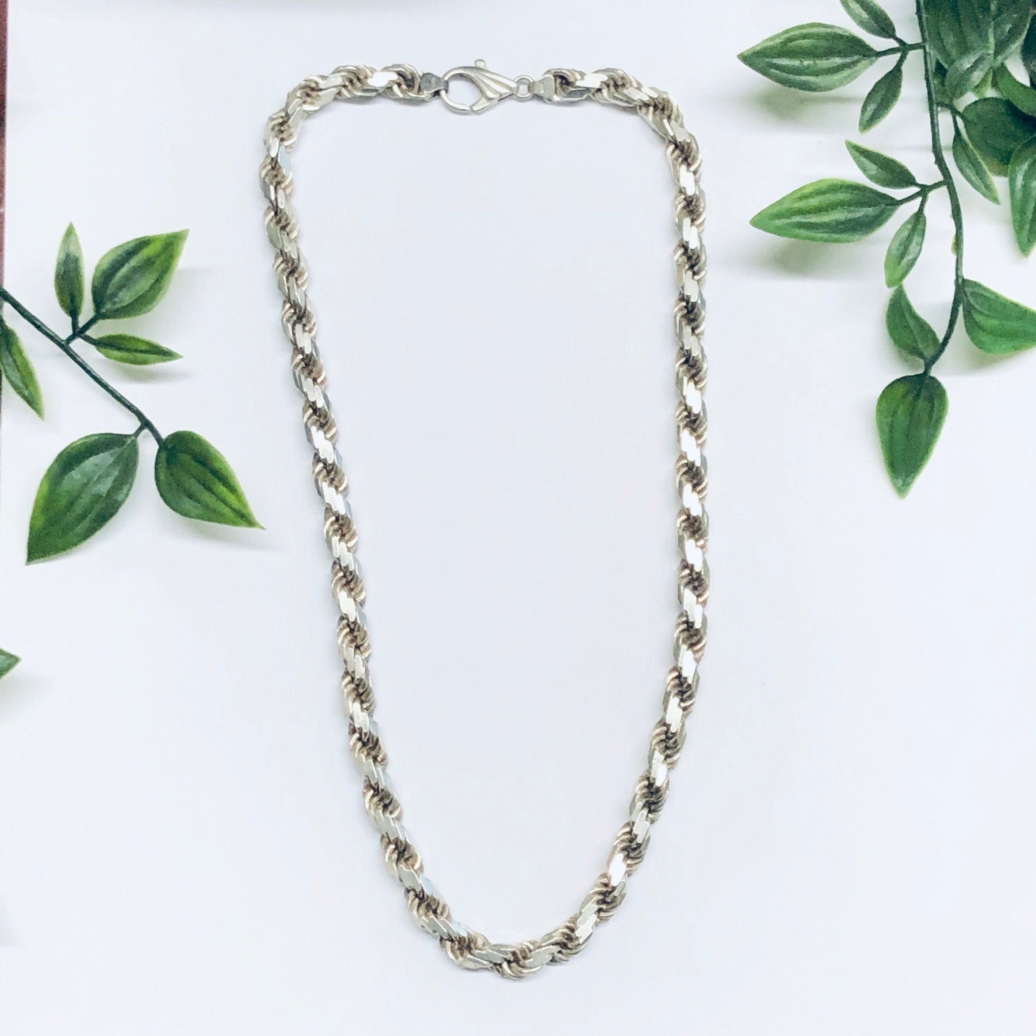 Thick Vintage Silver Chain, Heavy Silver Chain, Vintage Rope Chain, Thick Chain, Vintage Necklace, Statement Jewelry