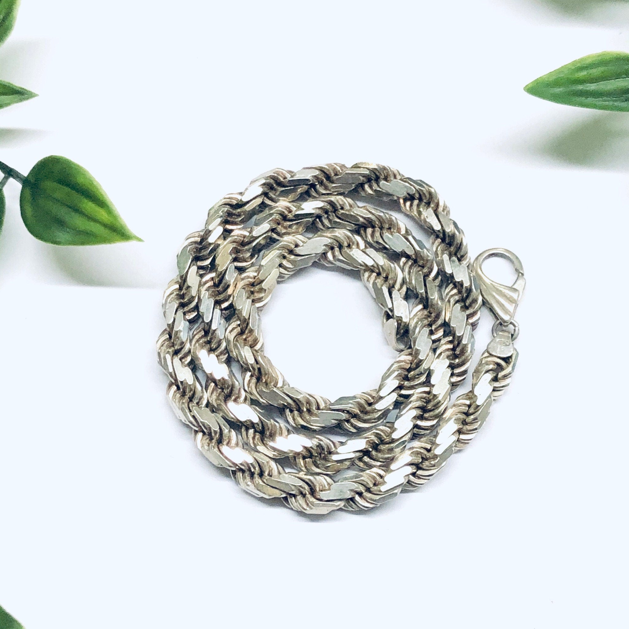 Thick Vintage Silver Chain, Heavy Silver Chain, Vintage Rope Chain, Thick Chain, Vintage Necklace, Statement Jewelry