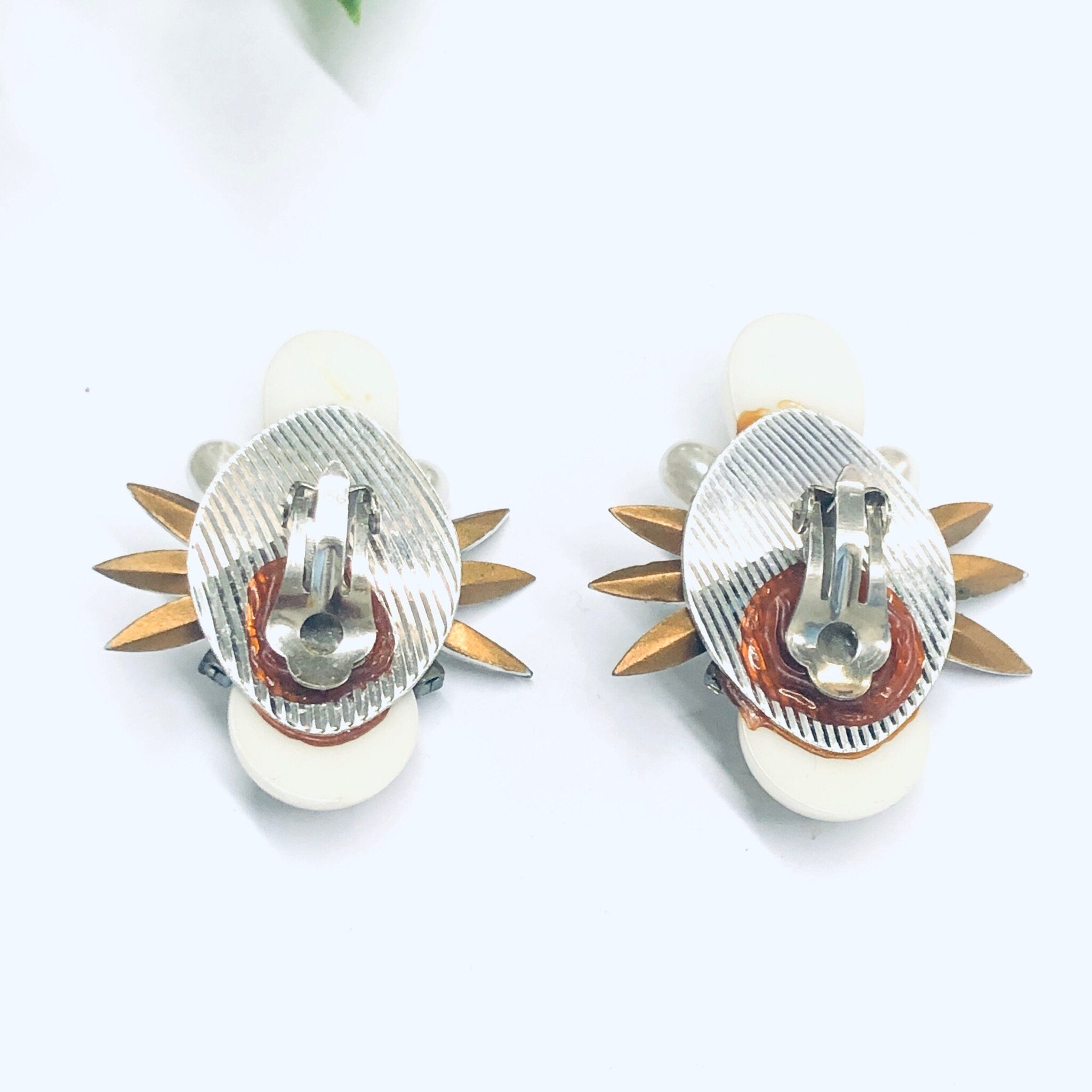 Vintage Clip On Pearl Earrings, Faux Pearl Earrings, Vintage Costume Jewelry, Rhinestone Clip On Earrings, Rhinestone and Pearl Earrings