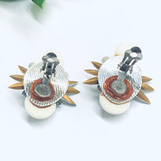Vintage Clip On Pearl Earrings, Faux Pearl Earrings, Vintage Costume Jewelry, Rhinestone Clip On Earrings, Rhinestone and Pearl Earrings