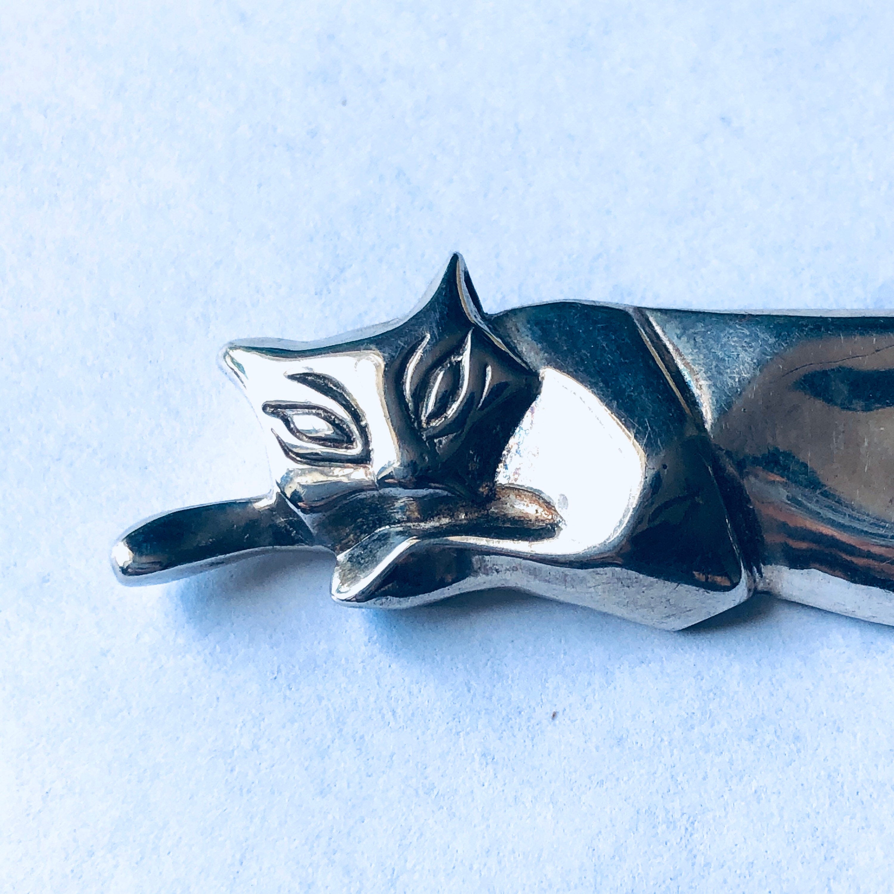 Vintage Silver Tiffany and Co Cat Brooch, Vintage Tiffanys Cat Pin, Tiffanys Cat Brooch, Silver Tiffany and Co Jewelry