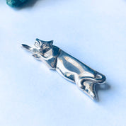 Vintage Silver Tiffany and Co Cat Brooch, Vintage Tiffanys Cat Pin, Tiffanys Cat Brooch, Silver Tiffany and Co Jewelry