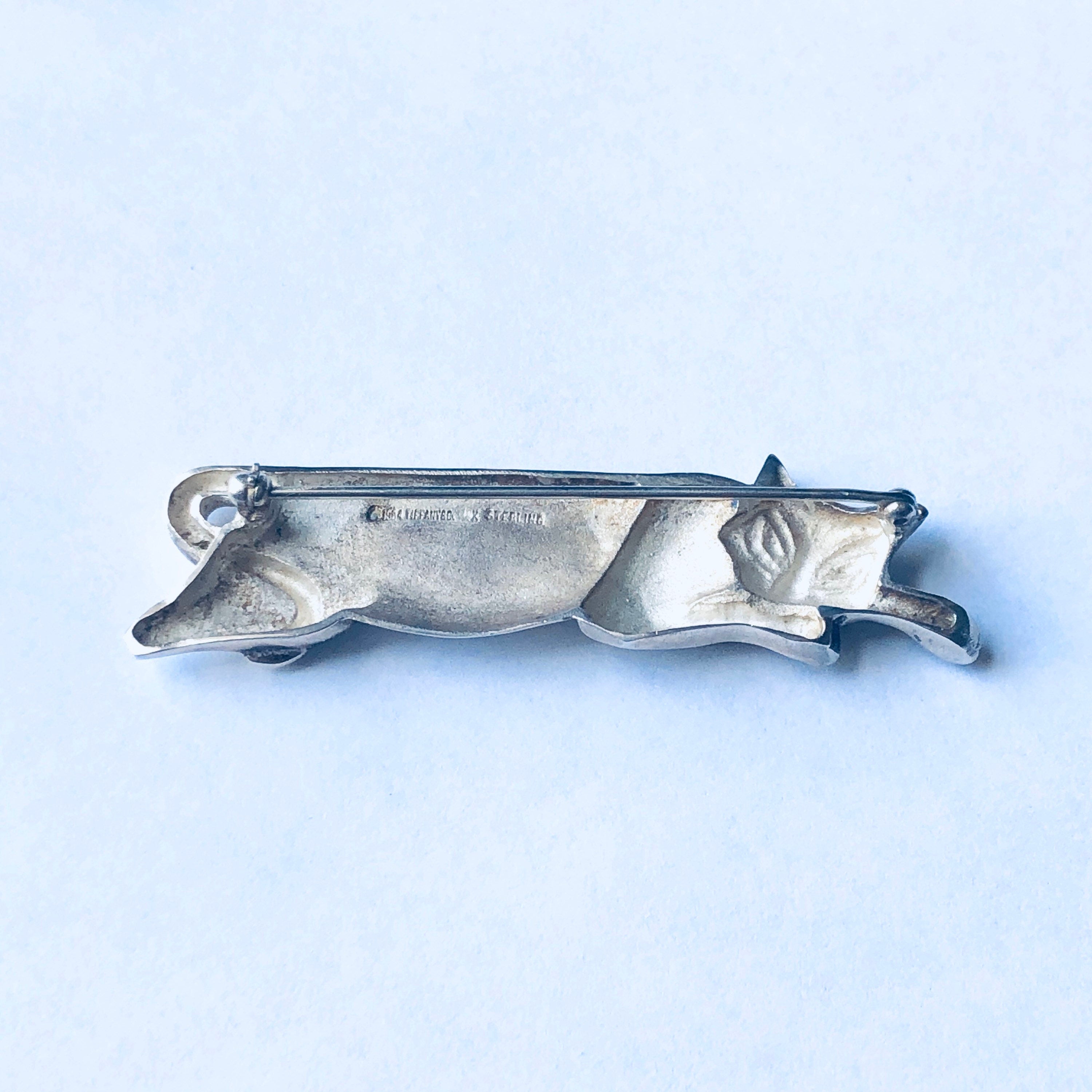Vintage Silver Tiffany and Co Cat Brooch, Vintage Tiffanys Cat Pin, Tiffanys Cat Brooch, Silver Tiffany and Co Jewelry