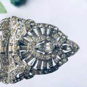 Vintage Rhinestone Brooch, Rhinestone Sweater Clips, Art Deco Jewelry, Brooch and Clip Combo, Mothers Day Gift, Unique Brooch,