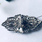 Vintage Rhinestone Brooch, Rhinestone Sweater Clips, Art Deco Jewelry, Brooch and Clip Combo, Mothers Day Gift, Unique Brooch,