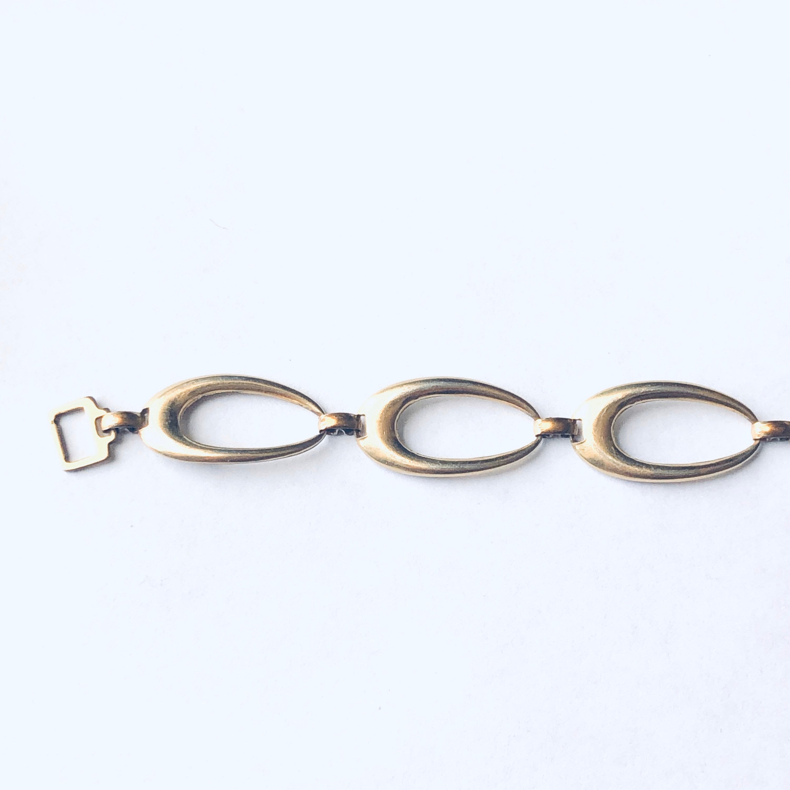 Vintage Gold Toned Link Bracelet, Vintage Cut Out Bracelet, Vintage Costume Jewelry, Mothers Day Gift, Unique Vintage Bracelet