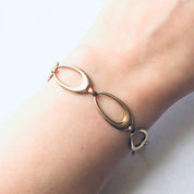 Vintage Gold Toned Link Bracelet, Vintage Cut Out Bracelet, Vintage Costume Jewelry, Mothers Day Gift, Unique Vintage Bracelet