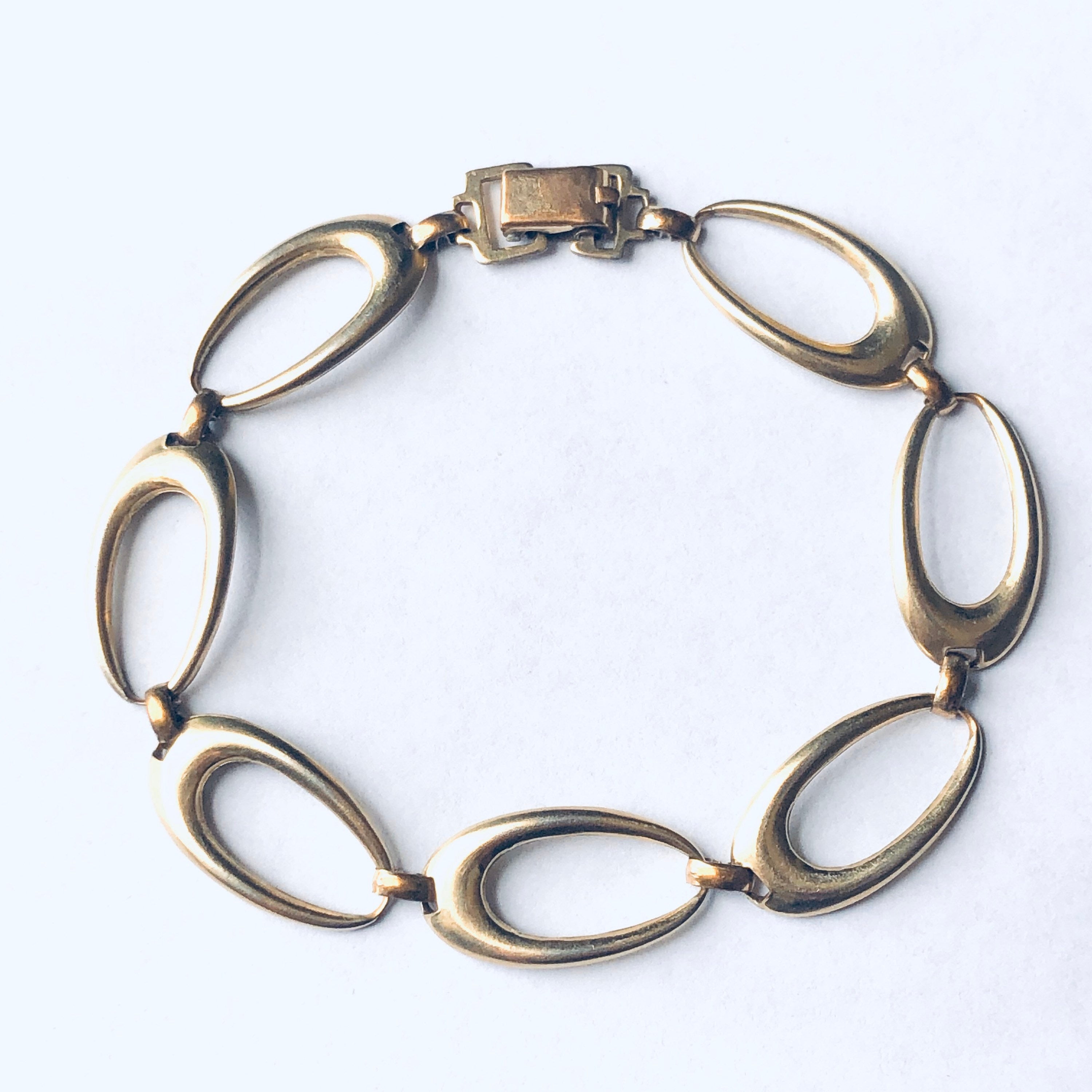 Vintage Gold Toned Link Bracelet, Vintage Cut Out Bracelet, Vintage Costume Jewelry, Mothers Day Gift, Unique Vintage Bracelet
