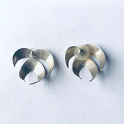 Vintage Silver Leaf Earrings, Monstera Leaf Earrings, Earrings for Pierced Ears, Vintage Statement Jewelry, Unique Earrings