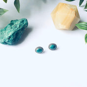 Vintage Silver Earrings with Malachite Stone, Silver and green Earrings, Vintage Malachite Jewelry, Earrings for Pierced Ears, Boho Jewelry