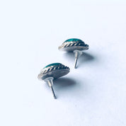 Vintage Silver Earrings with Malachite Stone, Silver and green Earrings, Vintage Malachite Jewelry, Earrings for Pierced Ears, Boho Jewelry