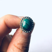 Vintage Silver Earrings with Malachite Stone, Silver and green Earrings, Vintage Malachite Jewelry, Earrings for Pierced Ears, Boho Jewelry
