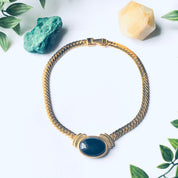 Vintage Gold Toned Napier Necklace, Vintage Costume Jewelry, Black and Gold Necklace, Statement Jewelry