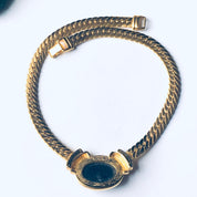 Vintage Gold Toned Napier Necklace, Vintage Costume Jewelry, Black and Gold Necklace, Statement Jewelry