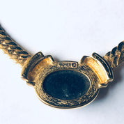 Vintage Gold Toned Napier Necklace, Vintage Costume Jewelry, Black and Gold Necklace, Statement Jewelry