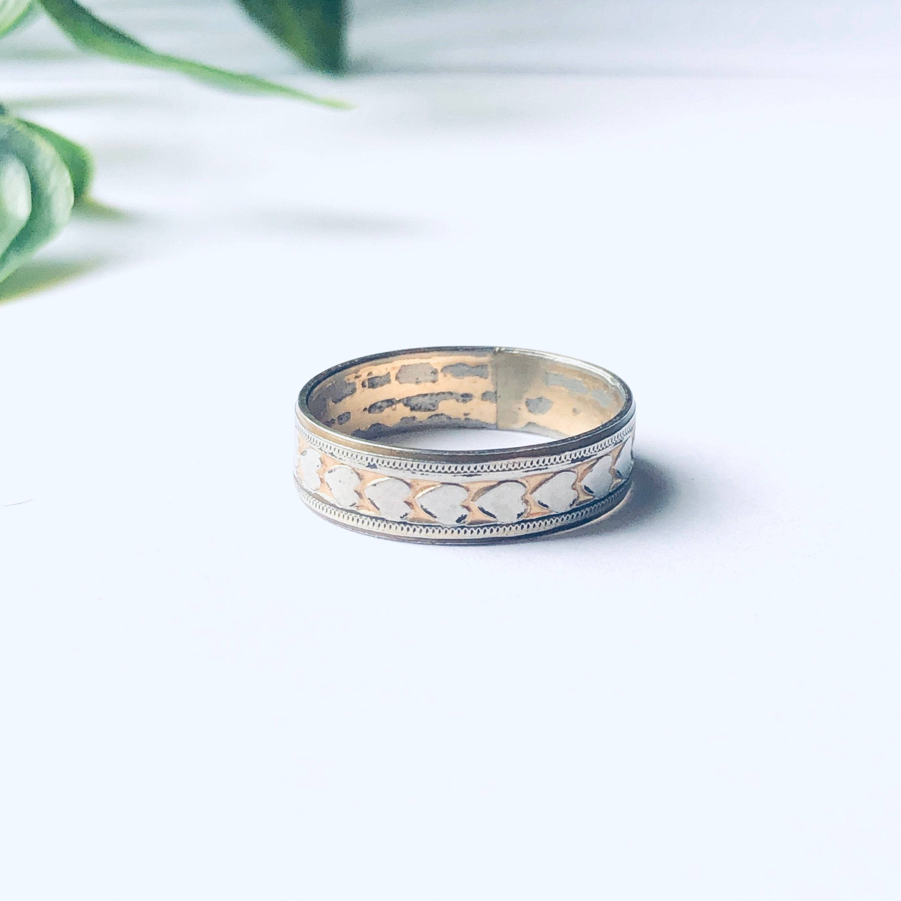 Vintage Heart Band Ring, Gold Filled Heart Ring, Stackable Ring, Stacking Ring, Vintage Jewelry, Thing Band Ring