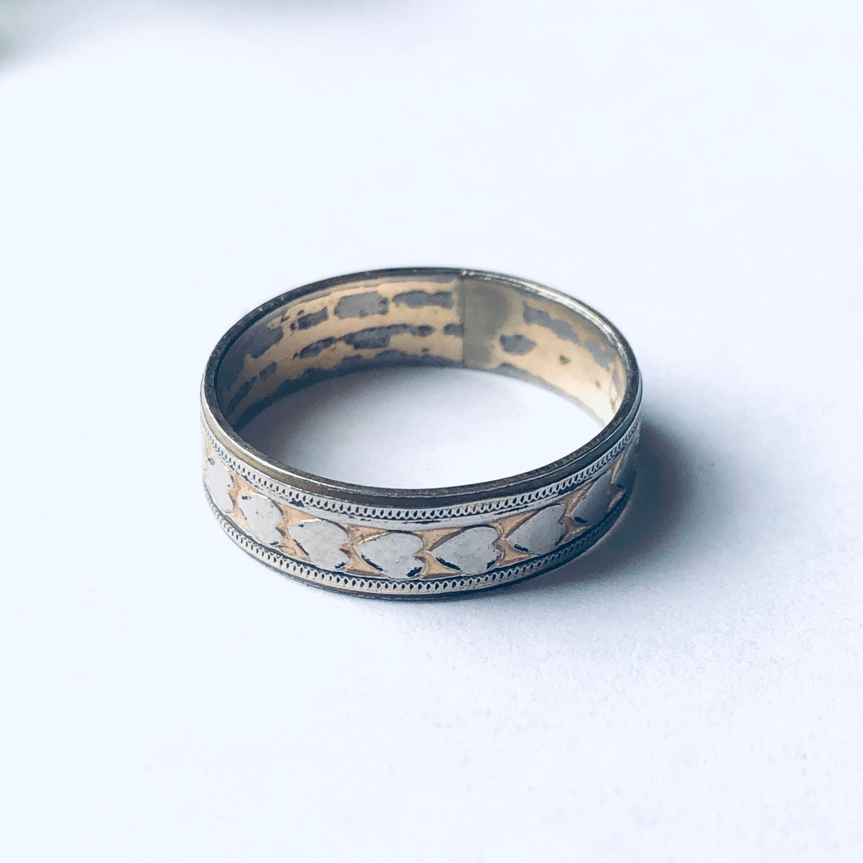 Vintage Heart Band Ring, Gold Filled Heart Ring, Stackable Ring, Stacking Ring, Vintage Jewelry, Thing Band Ring