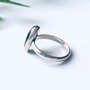 Simple Vintage Silver Ring with Black Onyx Stone, Silver and Onyx Ring, Oval Shaped Onyx Gemstone, Unique Vintage Ring