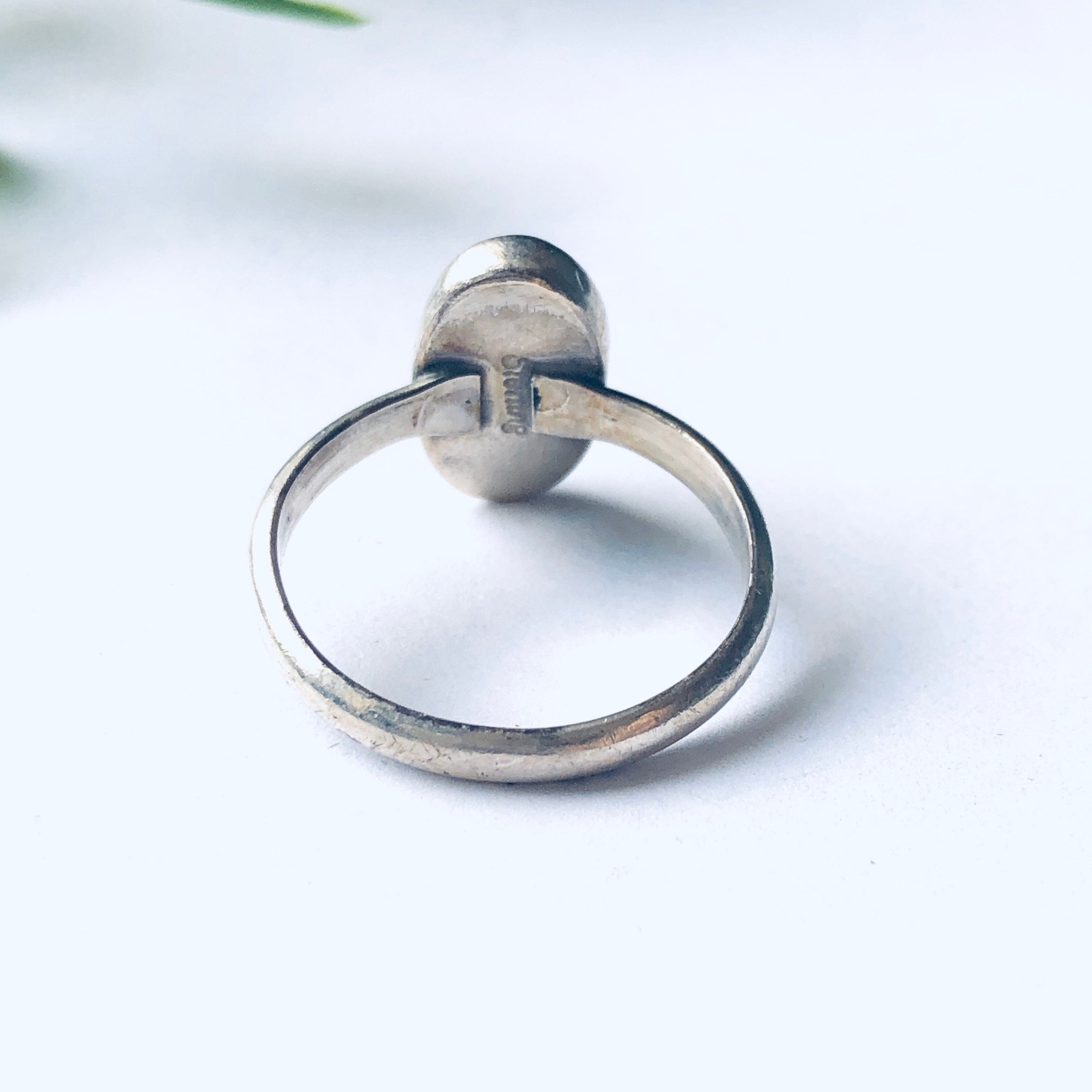 Simple Vintage Silver Ring with Black Onyx Stone, Silver and Onyx Ring, Oval Shaped Onyx Gemstone, Unique Vintage Ring