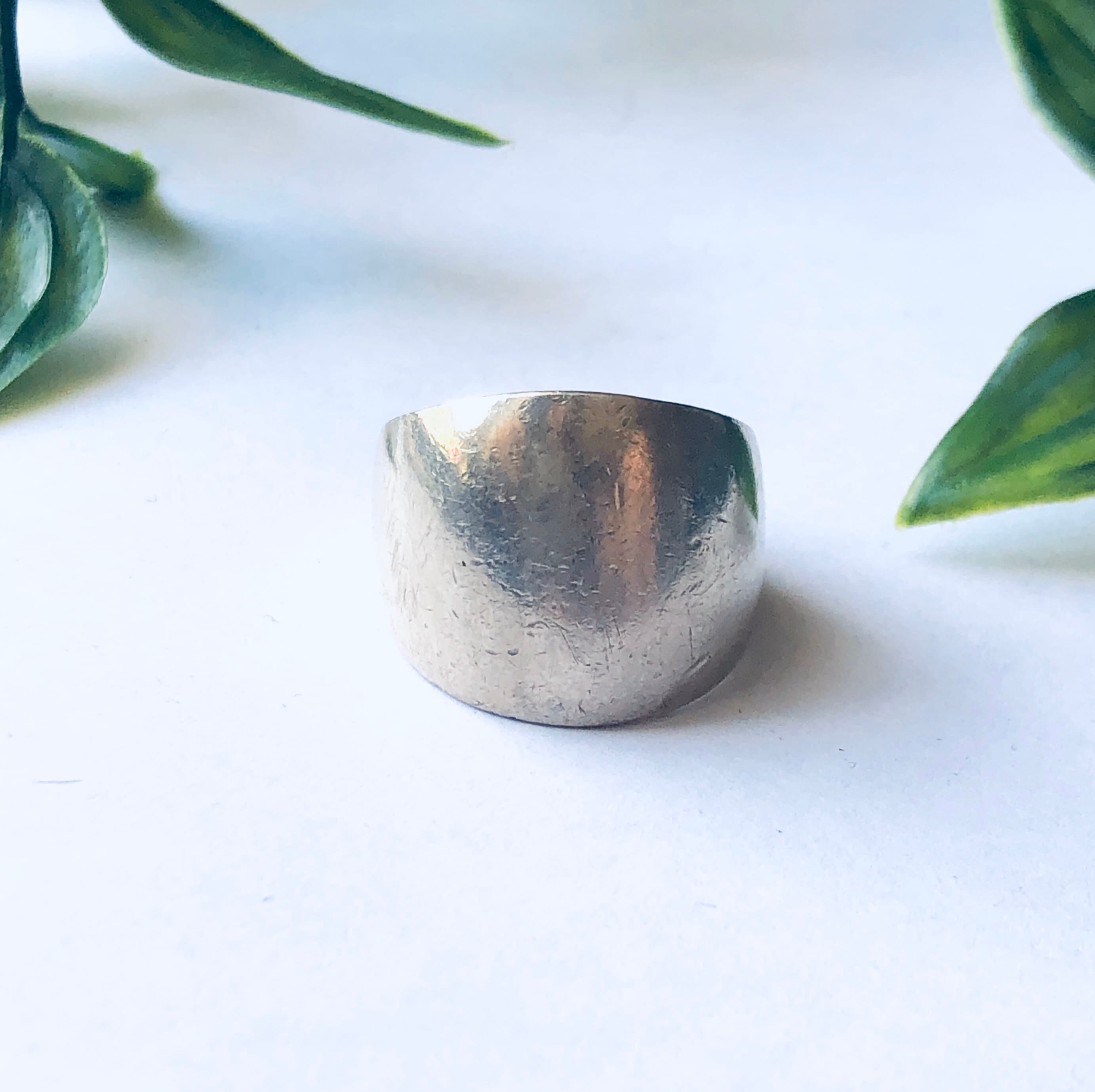 Vintage Silver Thick Band Ring, Minimalist Style Jewelry, Large ring, Statement Jewelry, Simple Vintage Ring